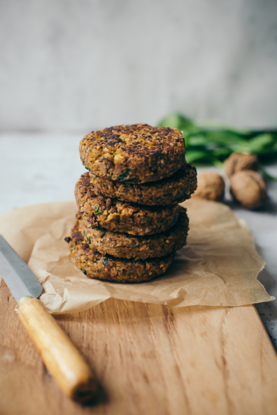 Chickpea Patties with Mushrooms & Spinach | In the mood for food